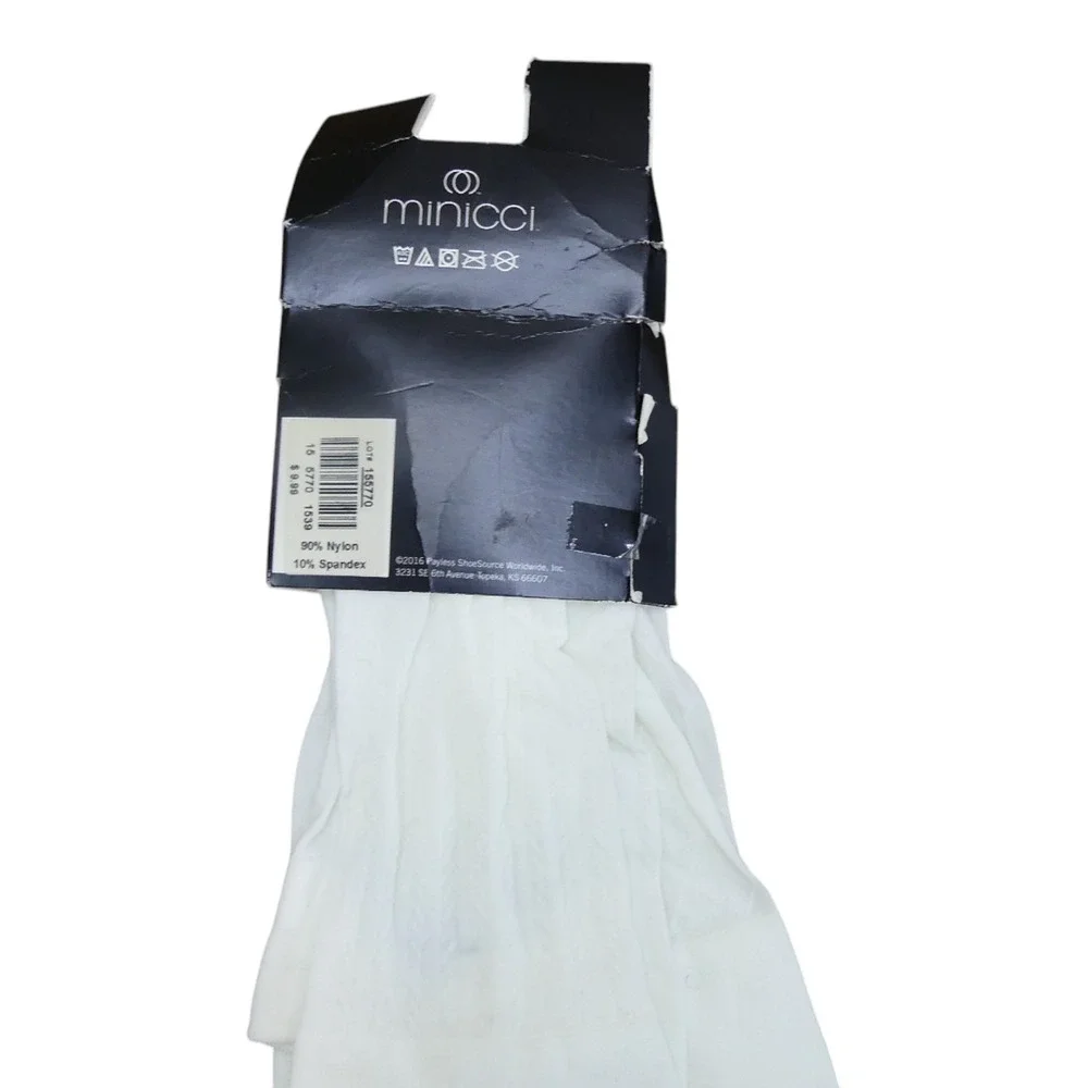 Minicci Tights Women 4-10 White New Nylon Spandex Opaque Solid 3 Pair Pack